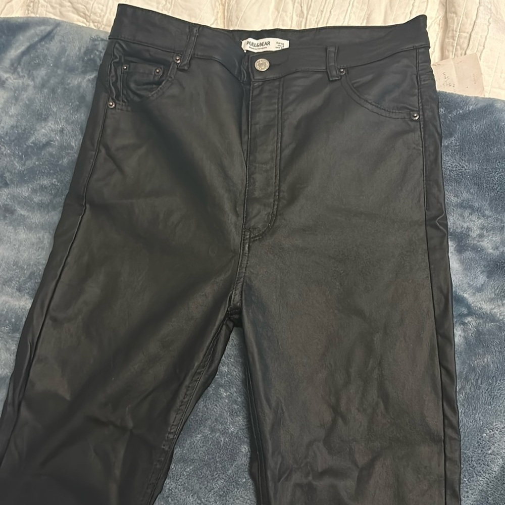 Sleek leather tight pants
